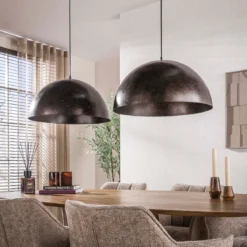 2-lichts hanglamp met metalen kappen - Santa Dome