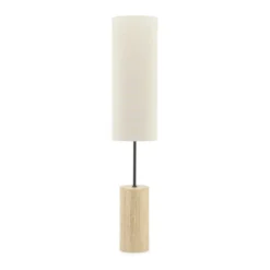 Linnnen vloerlamp travertin voet - By-Boo Amara