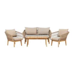 Loungeset met acaciahouten tafel - Lavis Chania