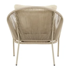 Lounge stoel gevlochten touw beige - Lavis Lindos