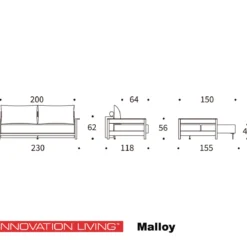 Luxe slaapbank Scandinavisch - Innovation Living Malloy Wood