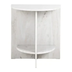 Marmeren nachtkastje beige wit - Richmond Interiors Lansky