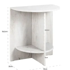 Marmeren nachtkastje beige wit - Richmond Interiors Lansky