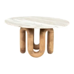 Marmere salontafel met hout - By-Boo LoopStone