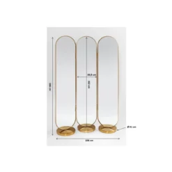 Messing spiegel kamerscherm - Kare Design Curve