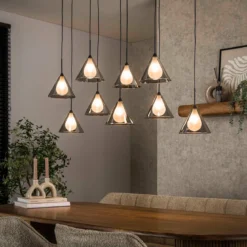 Moderne hanglamp grijs rookglas - Santa Taps