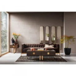 Nachtkastje hout met messing - Kare Design Osaka