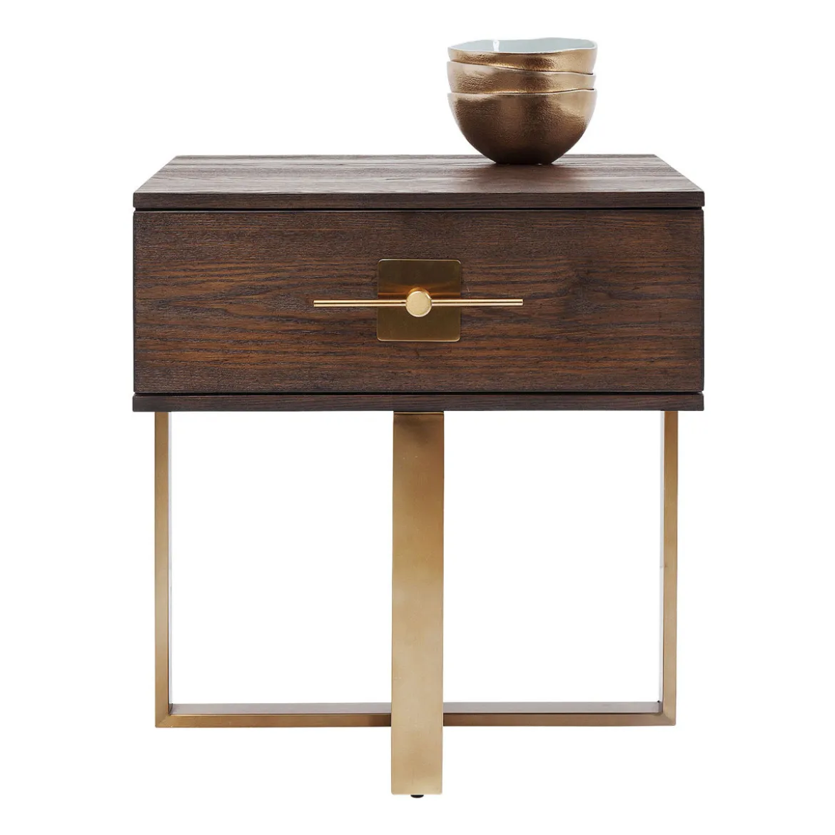Nachtkastje hout met messing - Kare Design Osaka