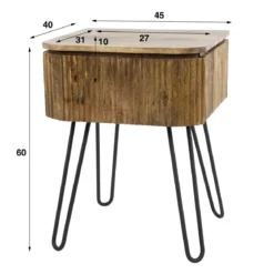 Nachtkastje hout met ribbels - Giani Wave
