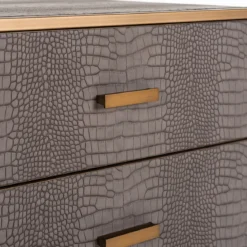 Nachtkastje slangenleer met goud - Richmond Interiors Classio
