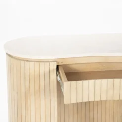 Organisch bureau marmer met ribbel hout - Eleonora Kira