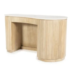 Organisch bureau marmer met ribbel hout - Eleonora Kira