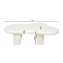 Organische salontafel creme wit - Bodio Cloud