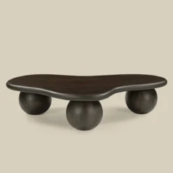 Organische salontafel hout met polpoten - Bodio Zola