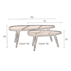 Organische salontafel sheesham hout - Dutchbone Sham