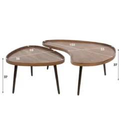 Organische salontafels met metaal frame - Giani Carve
