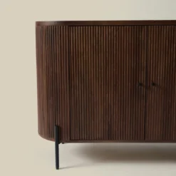 Ovaal dressoir hout met ribbels - Bodio Mirah