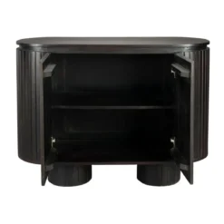 Ovaal dressoir zwart hout - Dutchbone Kenji