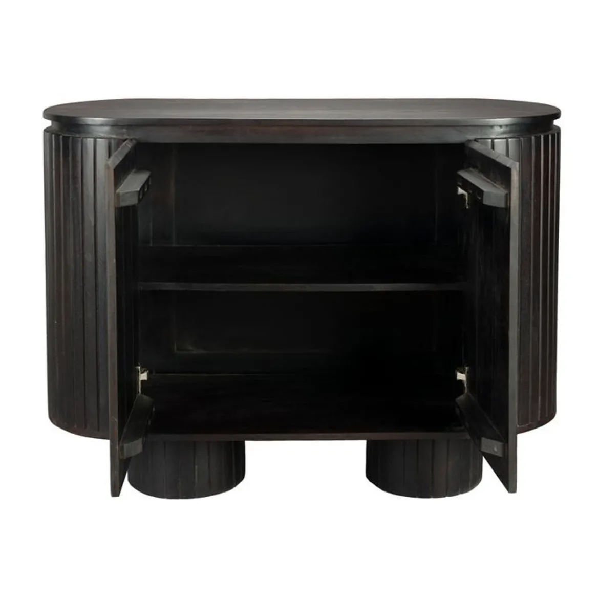 Ovaal dressoir zwart hout - Dutchbone Kenji