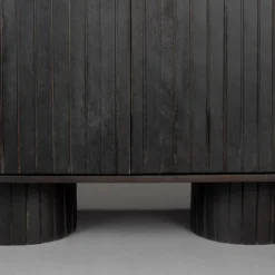 Ovaal dressoir zwart hout - Dutchbone Kenji