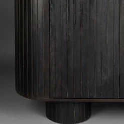 Ovaal dressoir zwart hout - Dutchbone Kenji