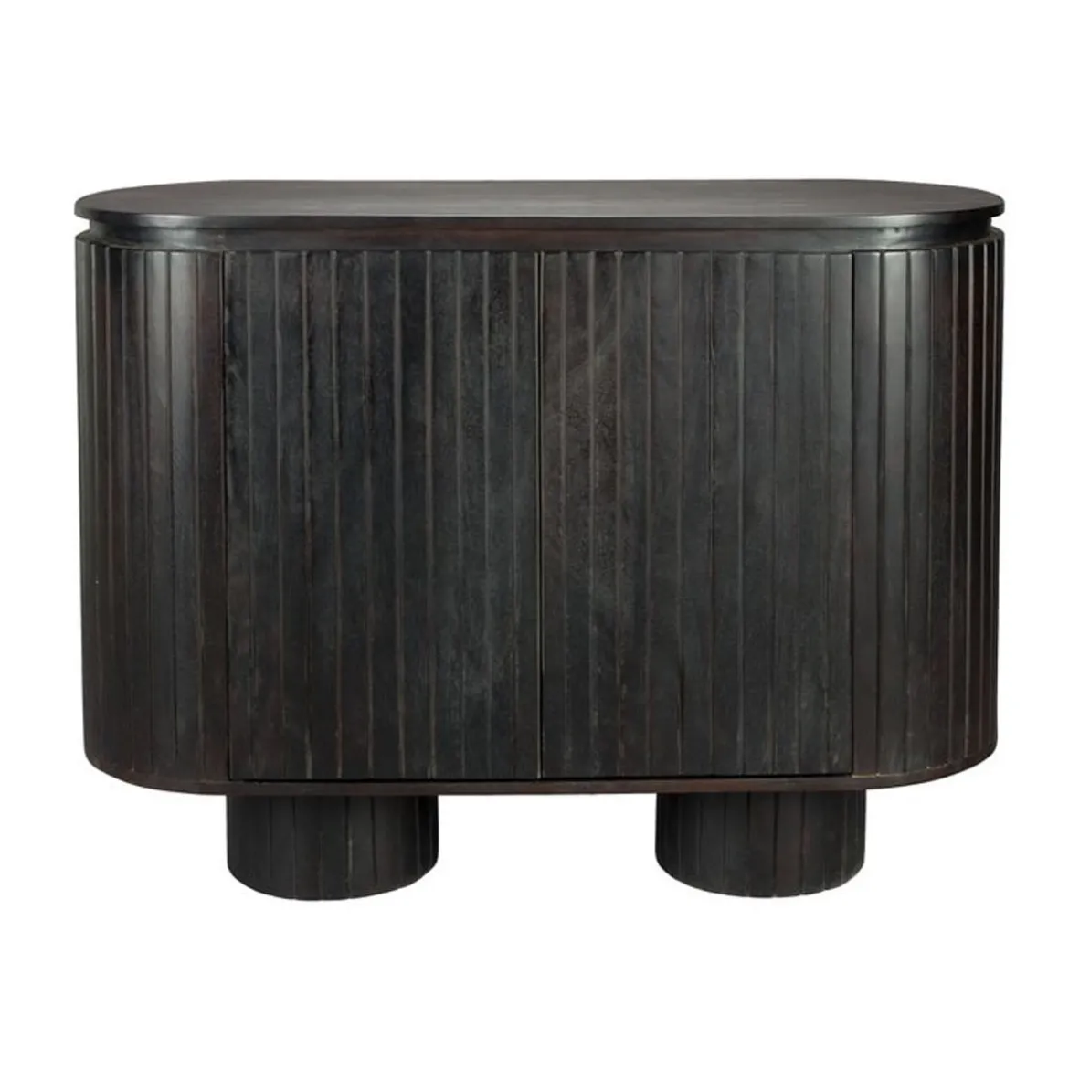 Ovaal dressoir zwart hout - Dutchbone Kenji
