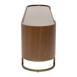 Ovaal tv-meubel walnoot en messing - Kare Design Giorgio