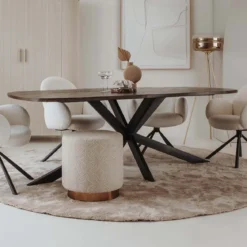Ovale eettafel bruin mango - Tower Living Silvi
