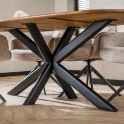 Ovale eettafel mangohout zandkleur - Giani Cliff