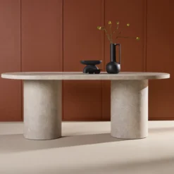 Ovale eettafel met dikke beige poten - Lavis Narvik