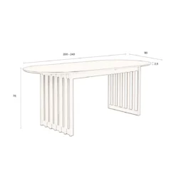 Ovale eettafel uitschuifbaar - Dutchbone Barlet