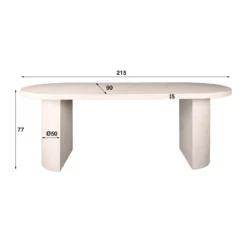 Ovale eettafel wit marmer composiet - Giani Arch Stone