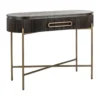 Ovale kaptafel ribbelhout met goud - Richmond Interiors Luxor