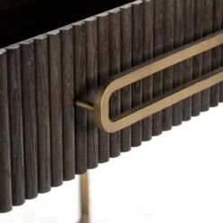 Ovale kaptafel ribbelhout met goud - Richmond Interiors Luxor