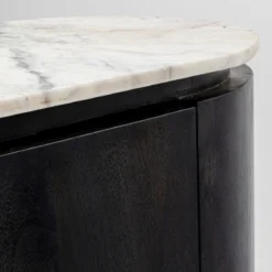 Ovale kast zwart met wit marmer - Kare Design Glenn