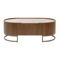 Ovale salontafel walnoot en messing - Kare Design Giorgio