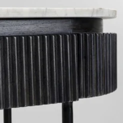 Ovale sidetable zwart met wit marmer - Kare Design Glenn