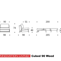 1-persoons slaapbank 90 - Innovation Living Cubed 90 Wood