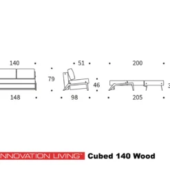 2-persoons slaapbank 140 - Innovation Living Cubed 140 Wood