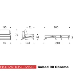 1-persoons slaapbank 90 - Innovation Living Cubed 90 Chrome