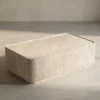 Rechthoekige salontafel beige steen - Bodio Mia