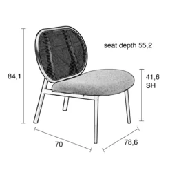 Retro fauteuil rotan webbing - Zuiver Spike Webbing