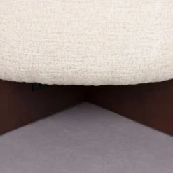Retro poef beige walnoot - Dutchbone Emilius