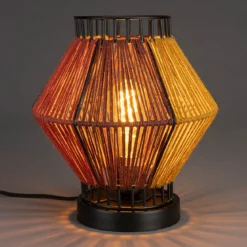 Retro tafellamp kleurrijk touw - Dutchbone Surya Rope