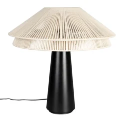 Retro tafellamp zwart wit - Dutchbone Elon