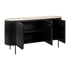 Ribbelhout dressoir met travertin blad - Richmond Interiors Hampton