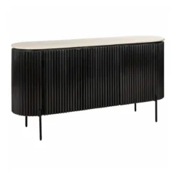 Ribbelhout dressoir met travertin blad - Richmond Interiors Hampton
