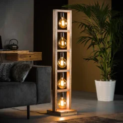 Robuuste vloerlamp van hout - Santa Modulo