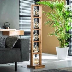 Robuuste vloerlamp van hout - Santa Modulo
