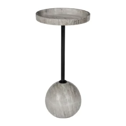 Ronde bijzettafel grijs marmer - Zuiver Cocktail